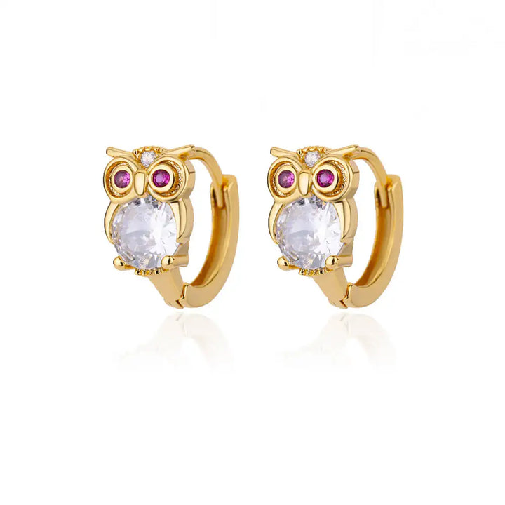 Crystal Animal Hoop Earrings, view 5 - Elena Harper