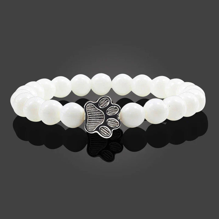 Beaded Paw Bracelet – Natural Stone Design
