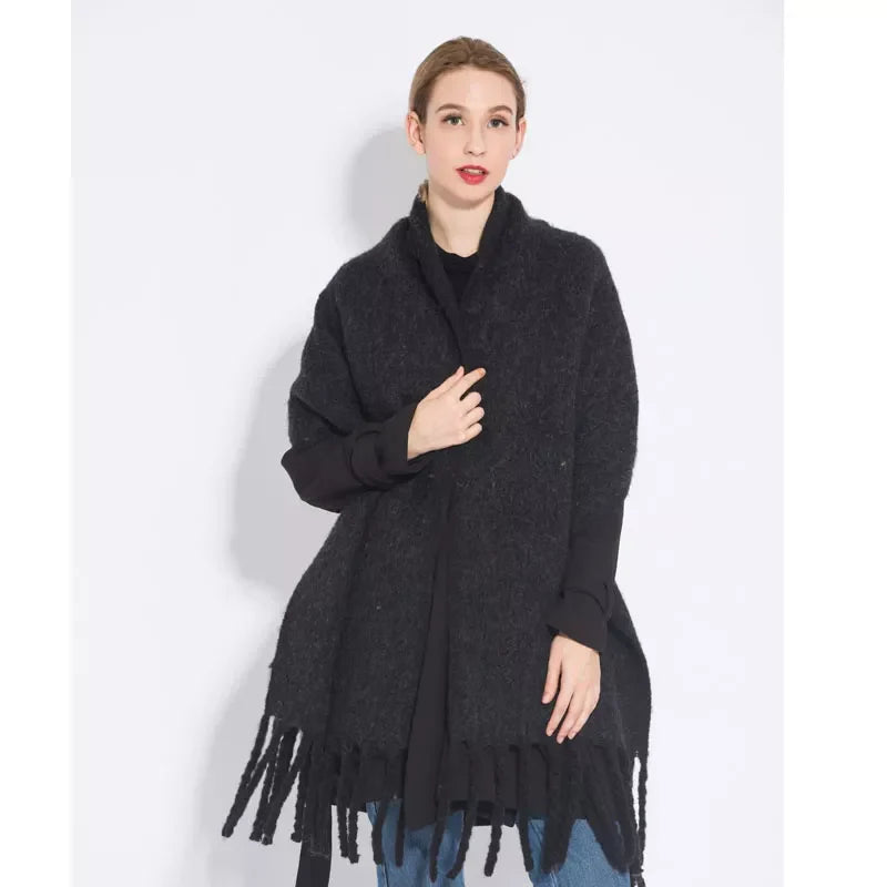 ChicWool Thick Warm Soft Knit Scarf, view 8 - Elena Harper