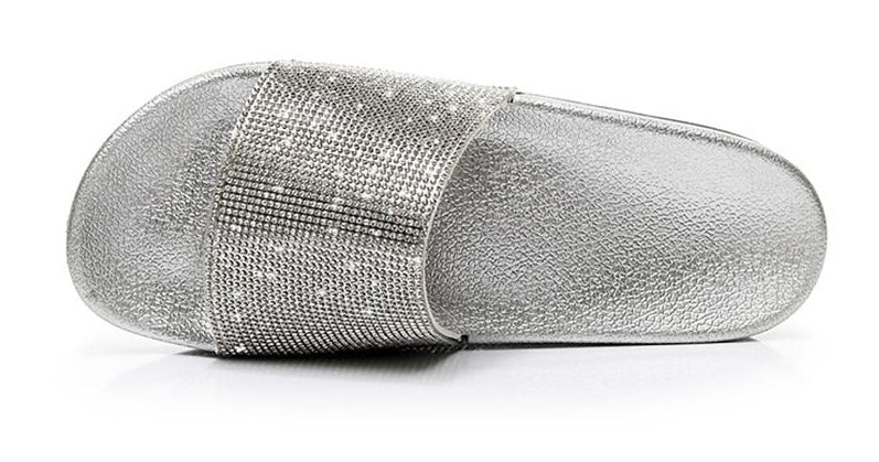 Women's Sparkling Crystal Embellished Slides Sandals