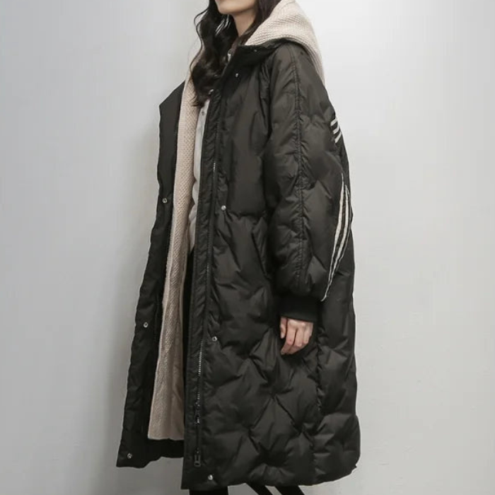Lesley Quilted Coat with Hood, view 8 - Elena Harper