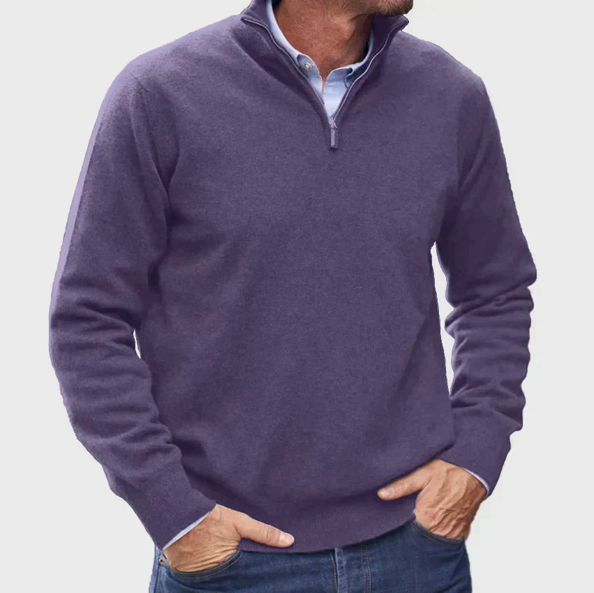 Mitch - Long Sleeve Zip-Up Sweater