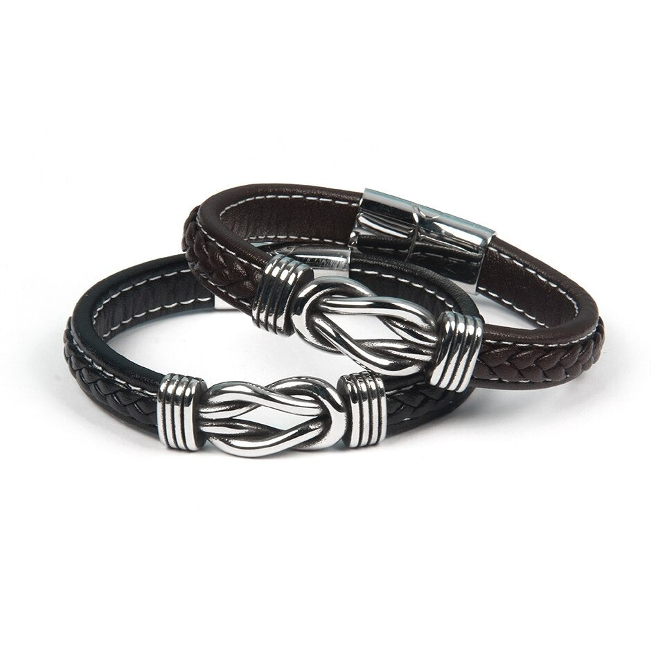 Infinity Bracelet Leather Knot Bracelet, view 10 - Elena Harper