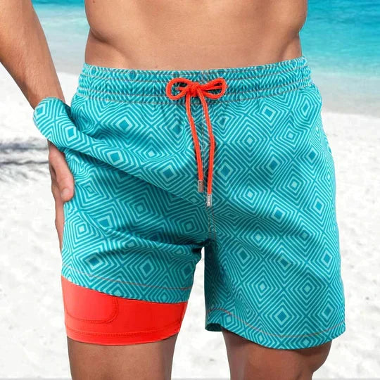 Men's Montarello Summer Quick-Dry Swim Shorts with Compression Liner