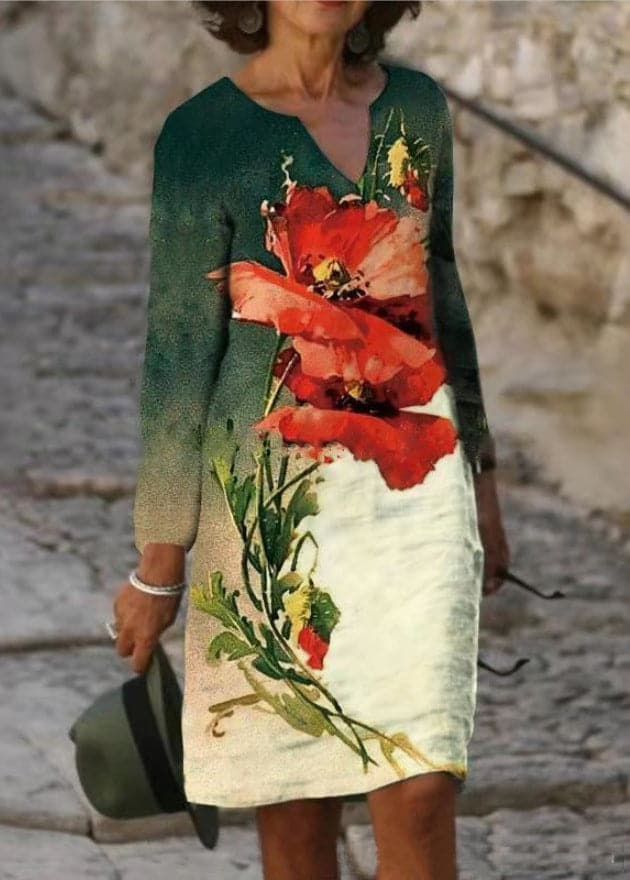 Helen | Stylish V-neck Long Sleeve Button Design Blouse