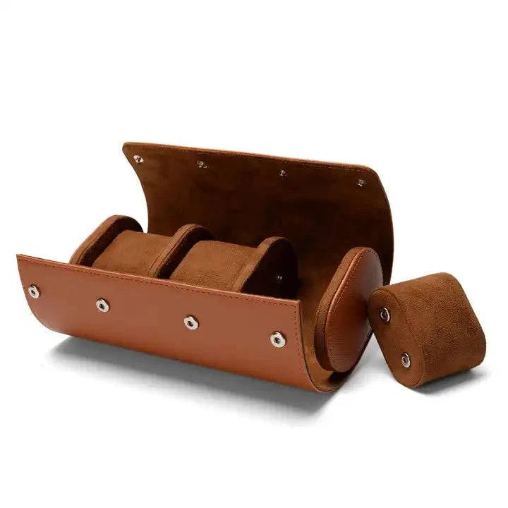 Emma & Rose Manhattan Rhys™ watch holder displaying a sleek, black watch stand with a minimalist design.