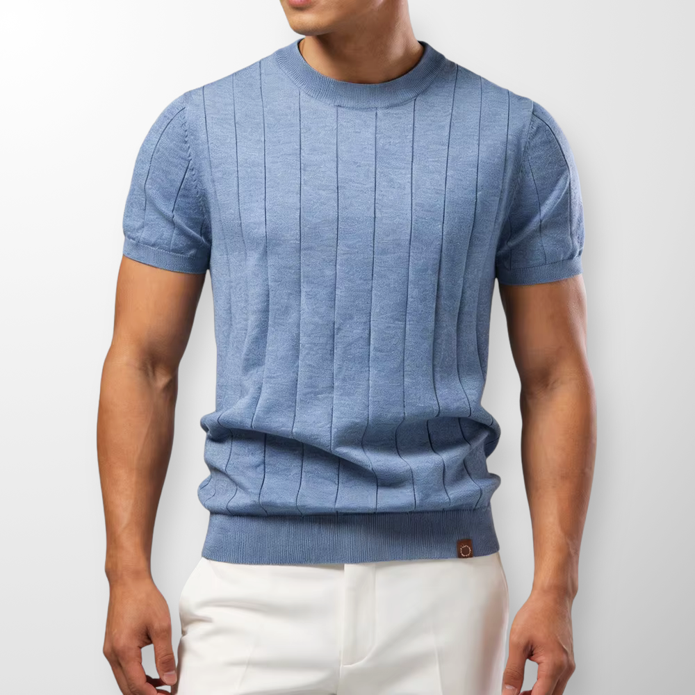 LAURENT MONACO | MEN'S KNIT PULLOVER T-SHIRT