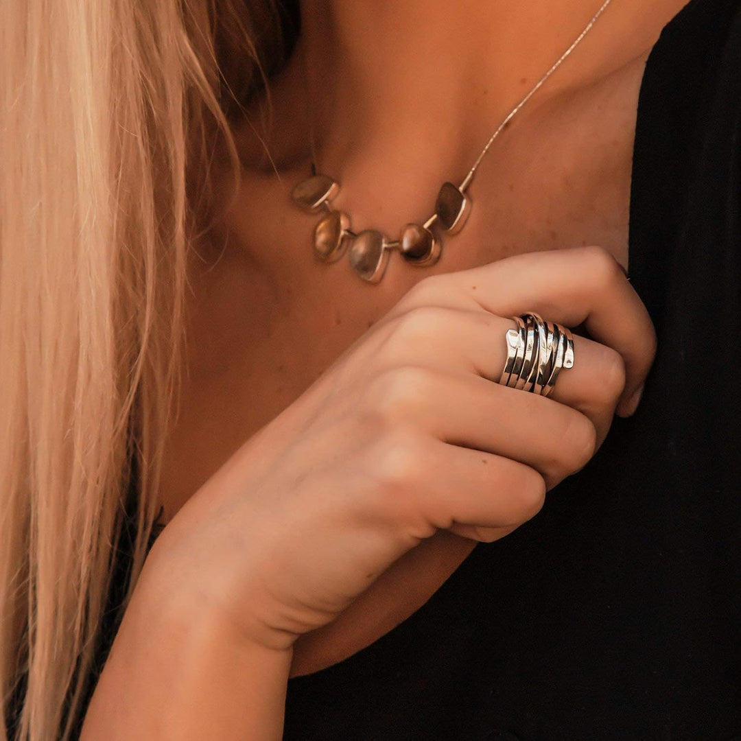 Silver Multi-Ring Women's Ring Luxury – Elegant and Refined Vintage Style.
