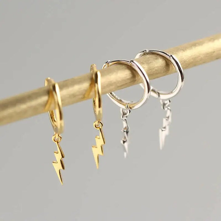 Blitz-Hoop Earrings Lightning Earrings, view 3 - Elena Harper