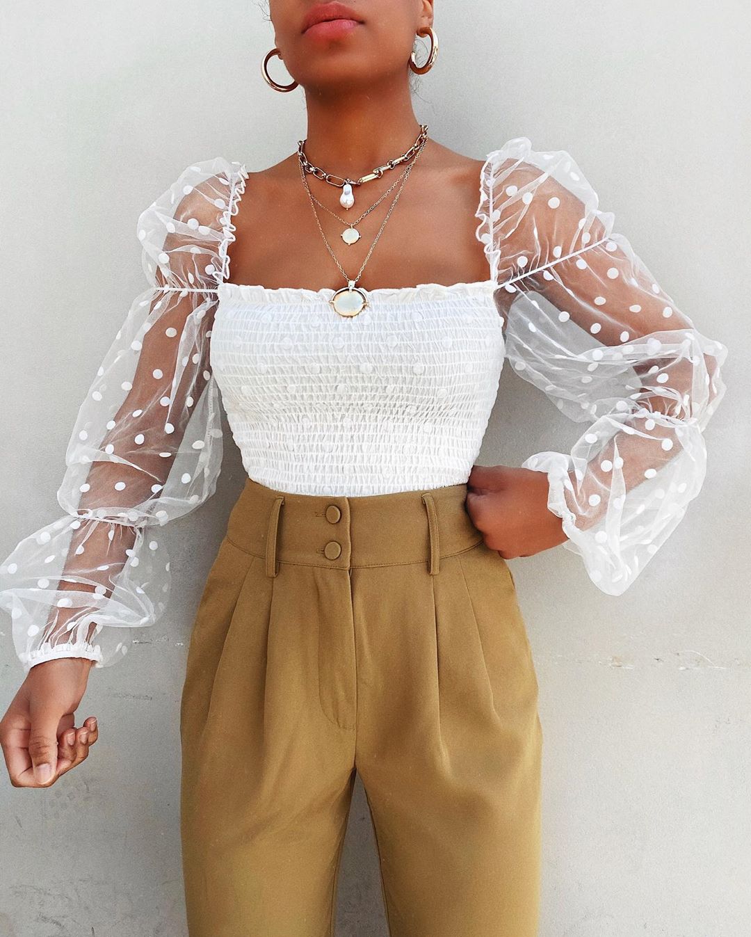 Tiffany Top with Mesh A unique and stylish women's top, view 2 - Elena Harper