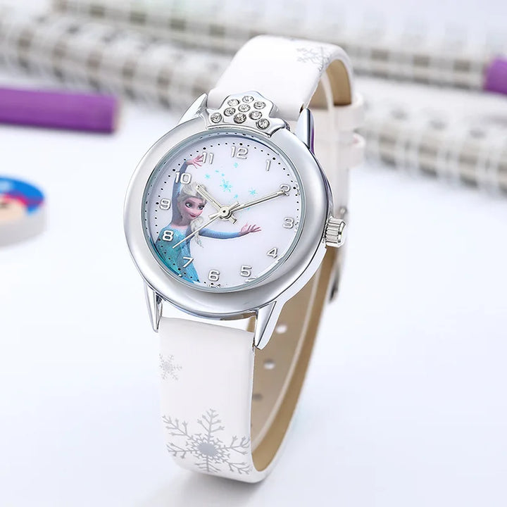 Kids' Winter Princess Watch with Leather Band & Magical Design, view 6 - Elena Harper