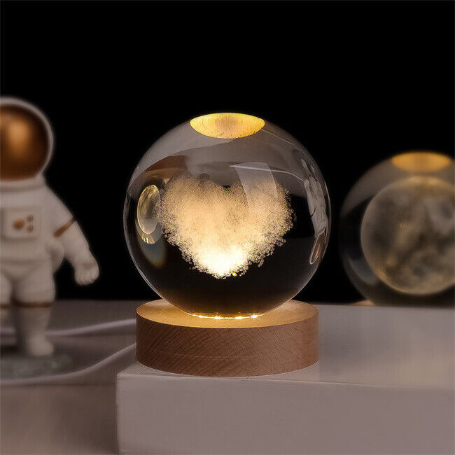 Glowing Crystal Ball with 3D Engraving Night Light