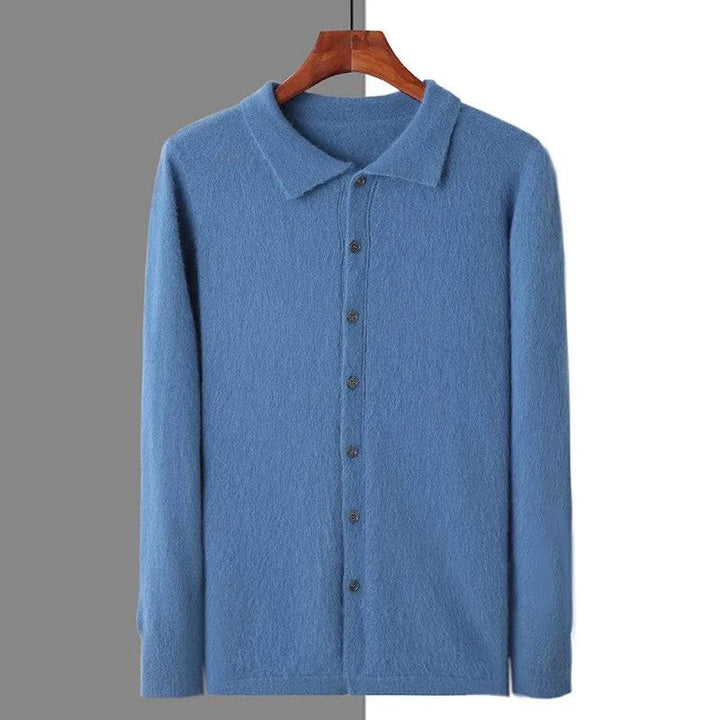Emma & Rose cashmere knit button polo — premium knitwear