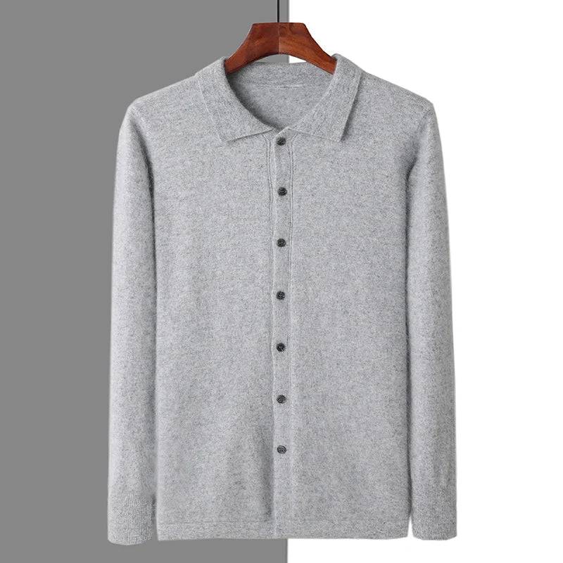 Emma & Rose cashmere knit button polo — premium knitwear