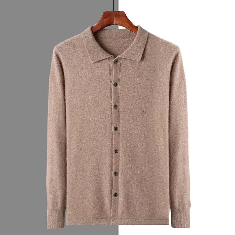 Emma & Rose cashmere knit button polo — premium knitwear