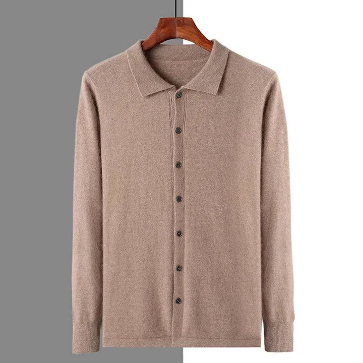 Emma & Rose cashmere knit button polo — premium knitwear