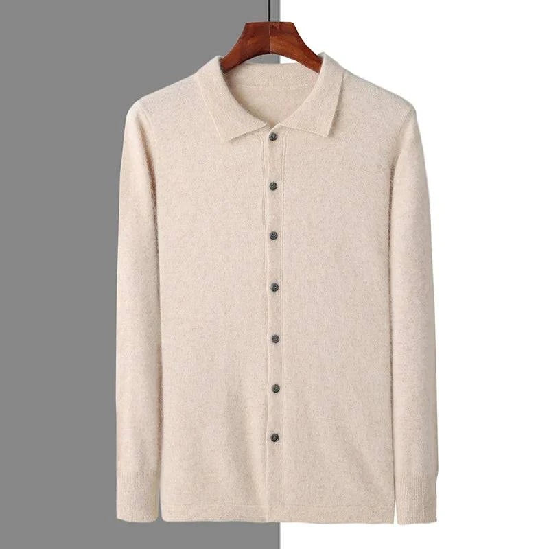 Emma & Rose cashmere knit button polo — premium knitwear