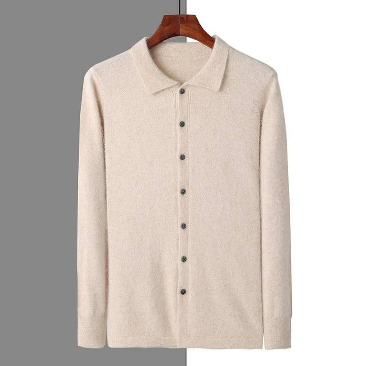 Emma & Rose cashmere knit button polo — premium knitwear