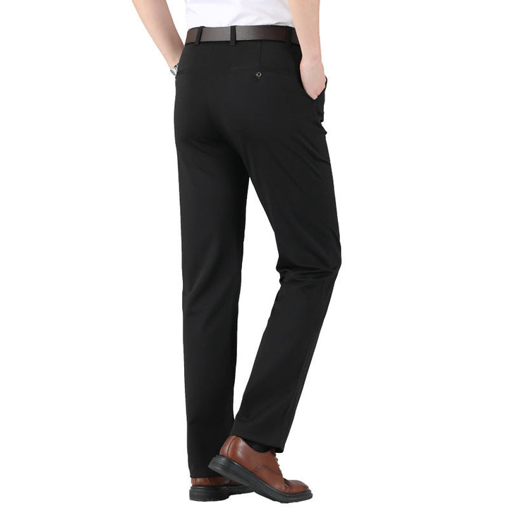 Men's Pants Elastic High Waist Non-Iron Light with Stain Protection