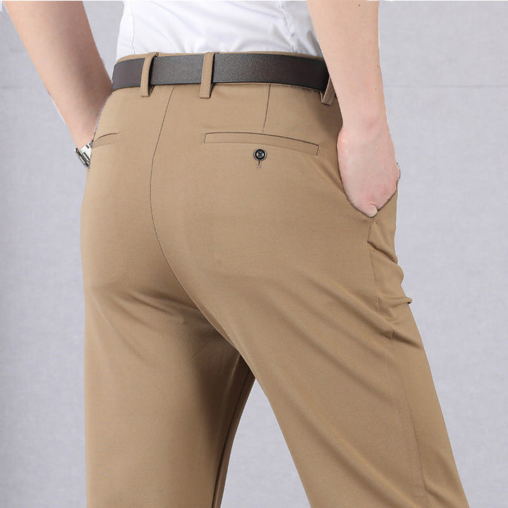 Men's Pants Elastic High Waist Non-Iron Light with Stain Protection