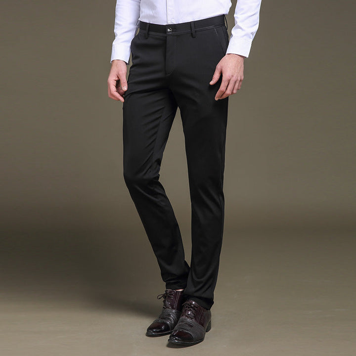 Men's Pants Elastic High Waist Non-Iron Light with Stain Protection