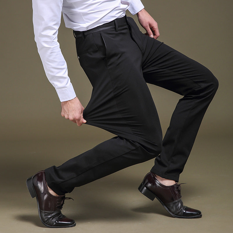 Men's Pants Elastic High Waist Non-Iron Light with Stain Protection