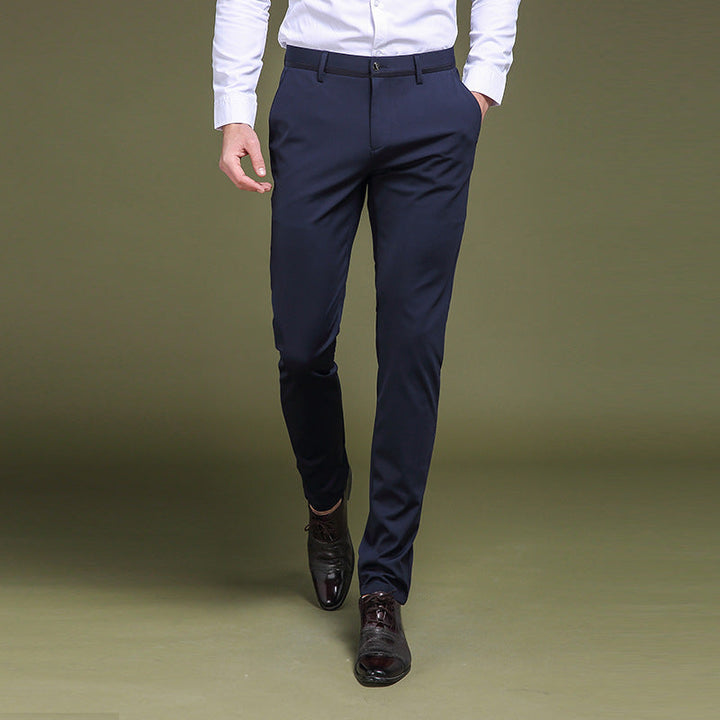Men's Pants Elastic High Waist Non-Iron Light with Stain Protection