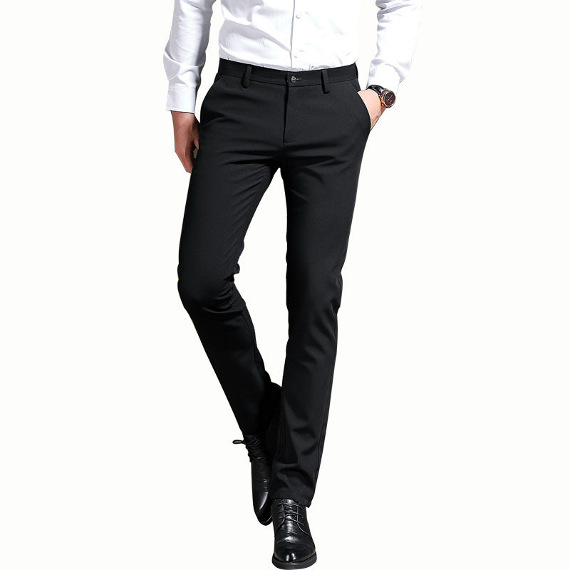 Men's Pants Elastic High Waist Non-Iron Light with Stain Protection