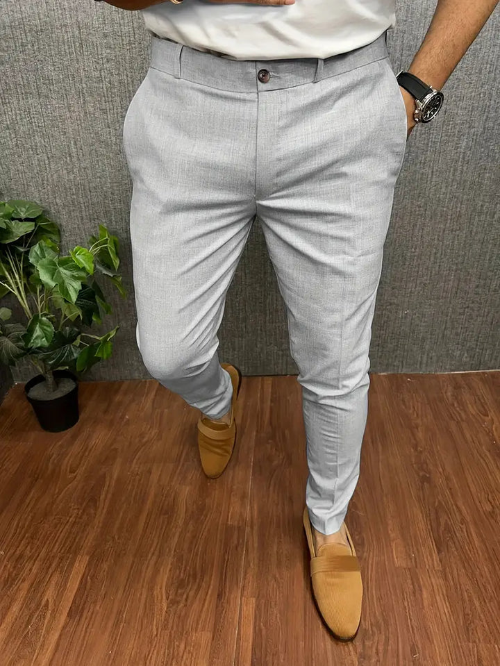 Men's Pants Modern Straight Leg Elastic Waist with Stretch Comfort