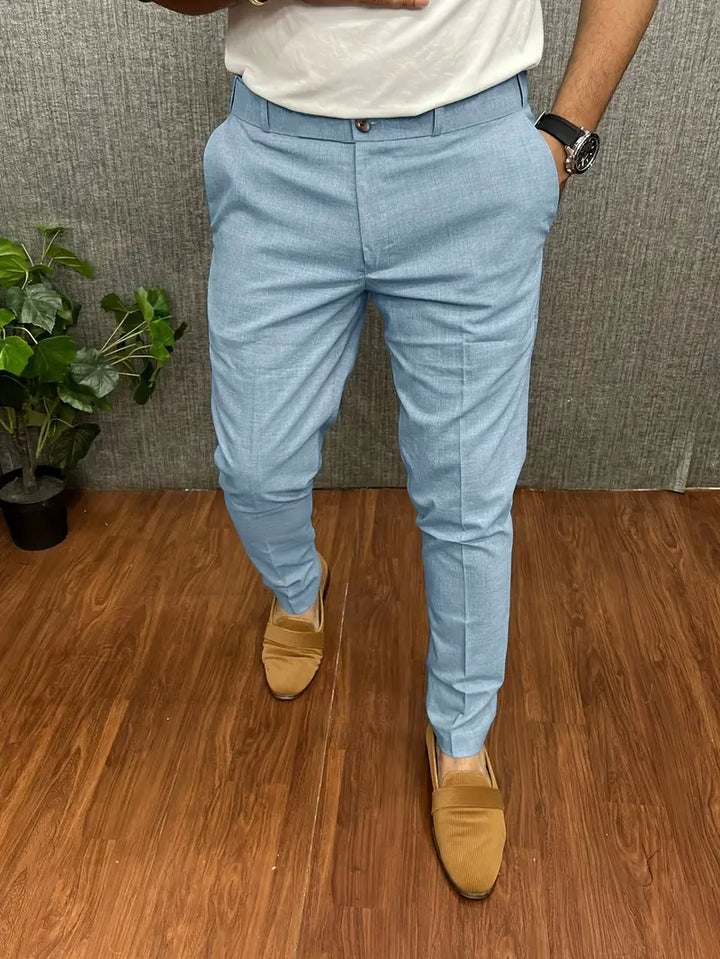 Men's Pants Modern Straight Leg Elastic Waist with Stretch Comfort