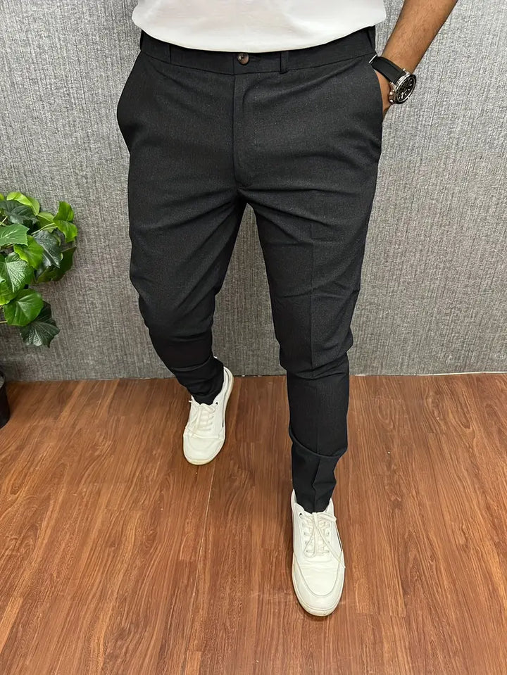 Men's Pants Modern Straight Leg Elastic Waist with Stretch Comfort