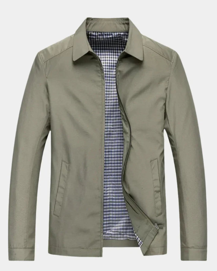 Men's Jacket Regular Fit Lapel Collar Wind Protection with Pockets