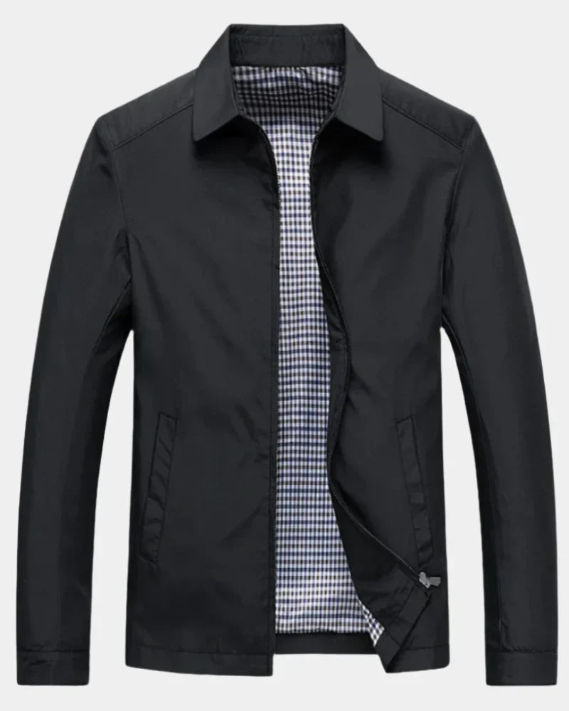 Men's Jacket Regular Fit Lapel Collar Wind Protection with Pockets