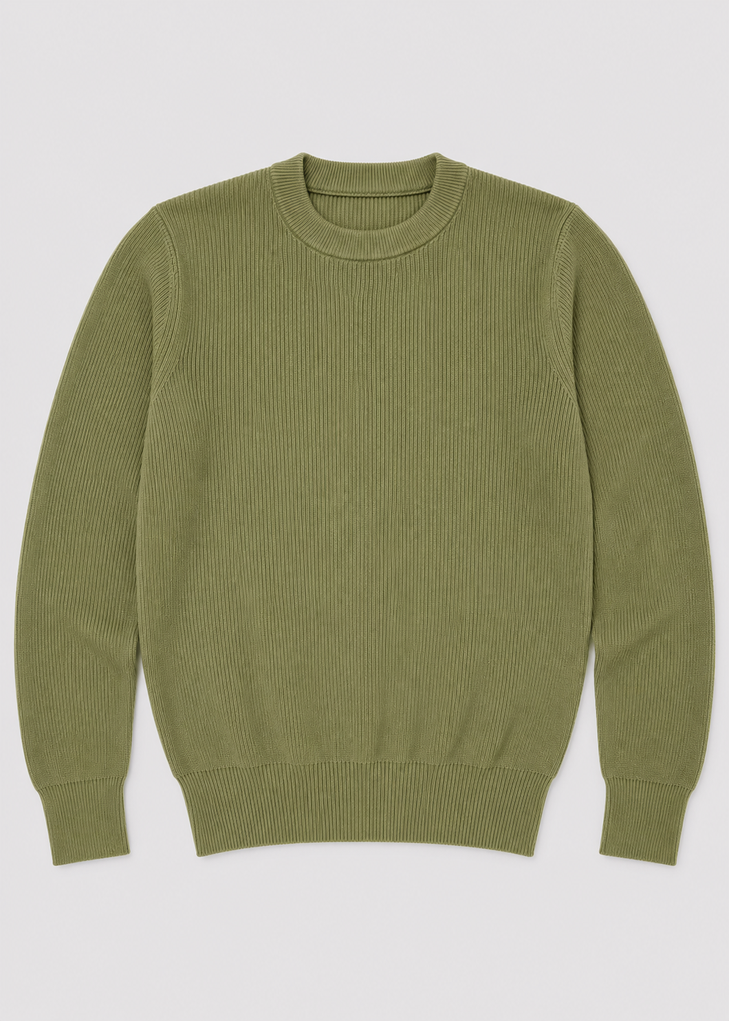 Men's Sweater Knitted Rib Pattern Long Sleeve Regular Fit with Comfortable Fit