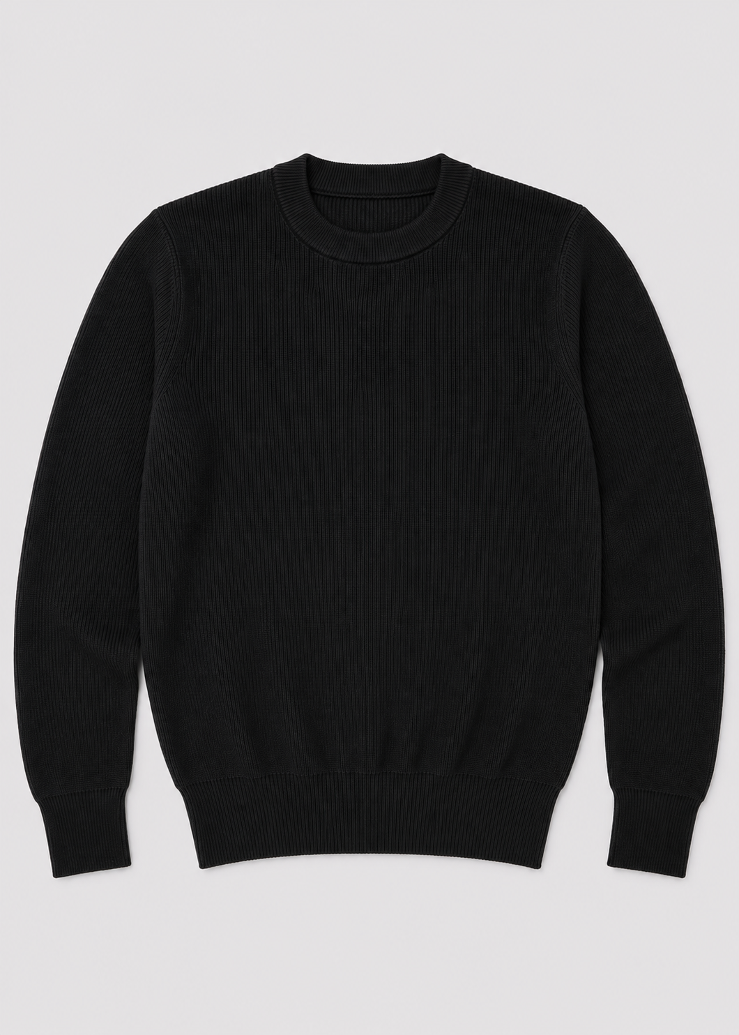 Men's Sweater Knitted Rib Pattern Long Sleeve Regular Fit with Comfortable Fit
