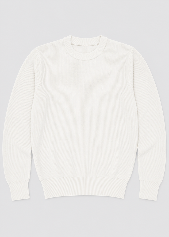 Men's Sweater Knitted Rib Pattern Long Sleeve Regular Fit with Comfortable Fit