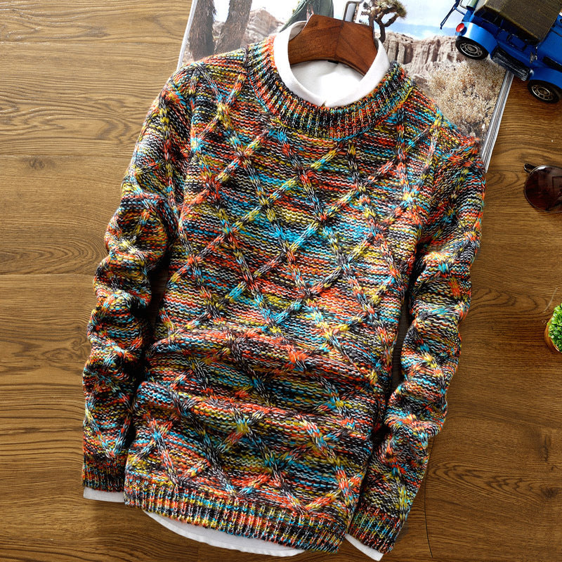 Men's Pullover Simple Versatile Long Sleeve with Round Neck