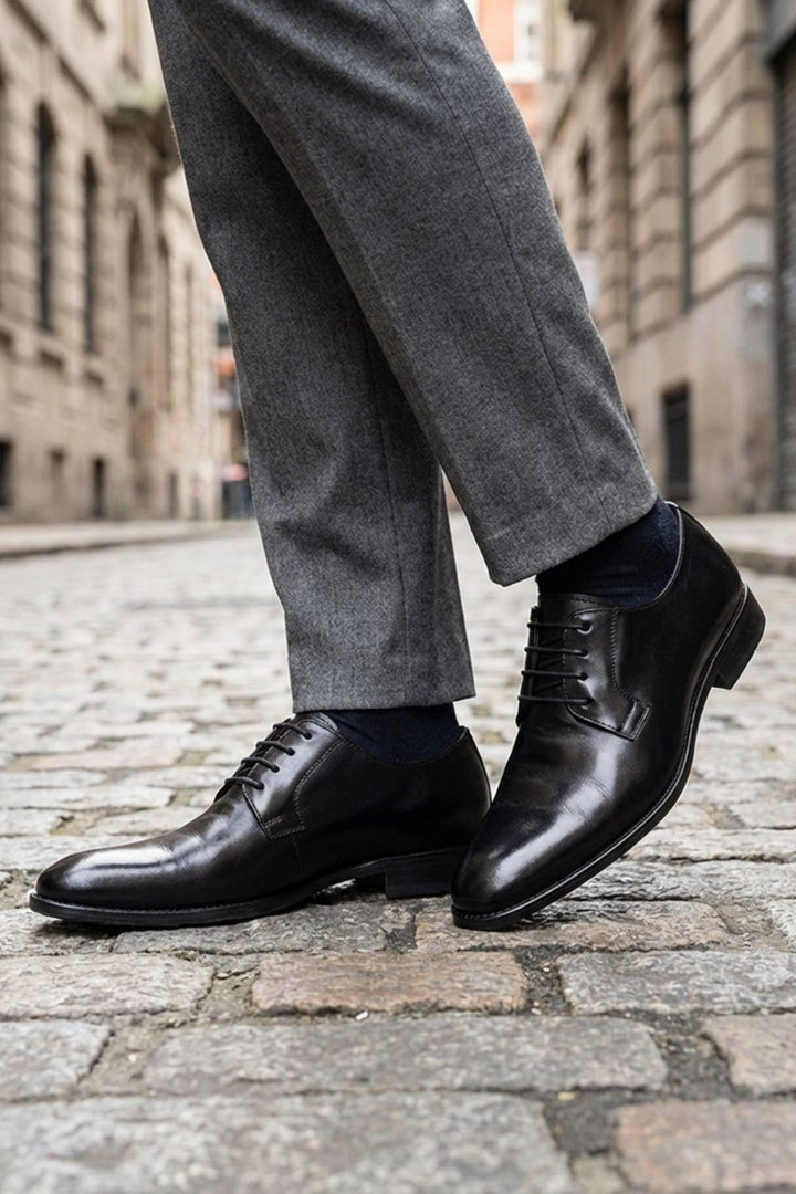 Men's Lace-Up Shoes Simple Smooth Cap Straightforward with Lacing