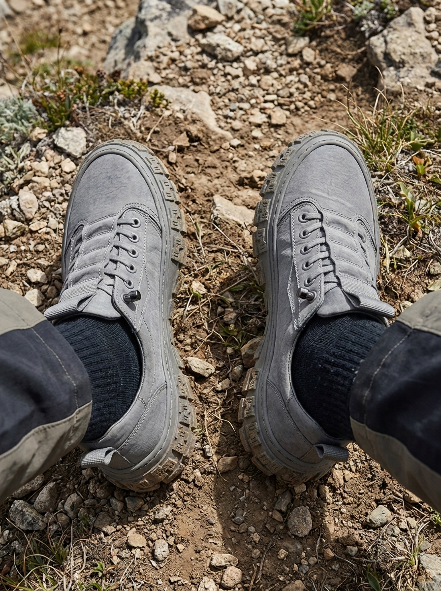 Men's Casual Sneakers with Classic Lacing and Distinctive Sole Design