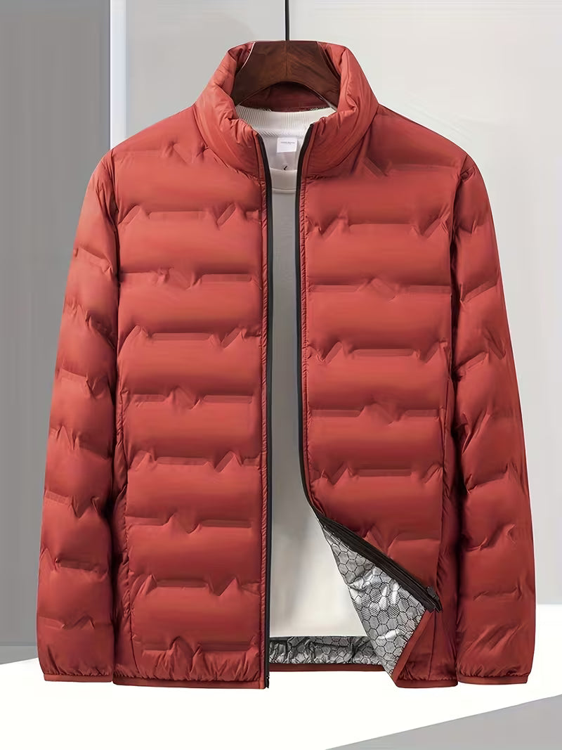 Men's Quilted Jacket Slim Fit Lightly Shape-Stable with Multi-Pocket Design