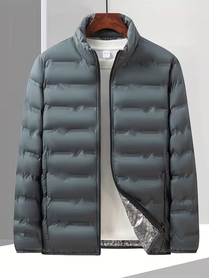 Men's Quilted Jacket Slim Fit Lightly Shape-Stable with Multi-Pocket Design