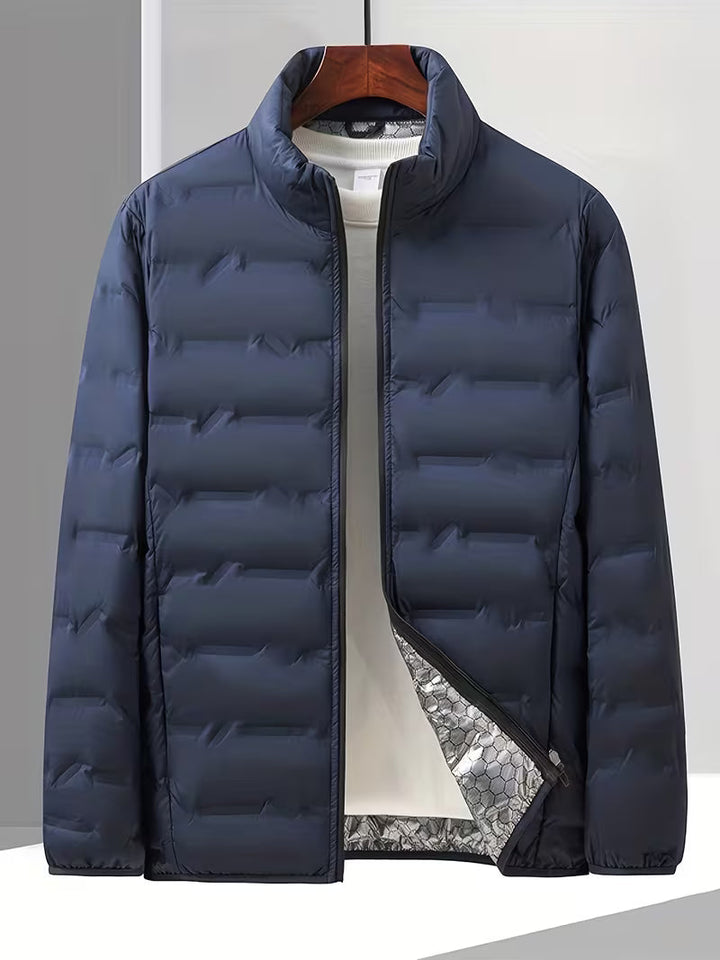 Men's Quilted Jacket Slim Fit Lightly Shape-Stable with Multi-Pocket Design