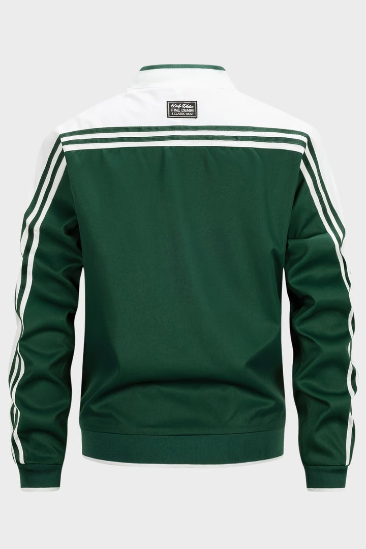 Men's Training Jacket with Stand-Up Collar, Zipper, and Cuffs