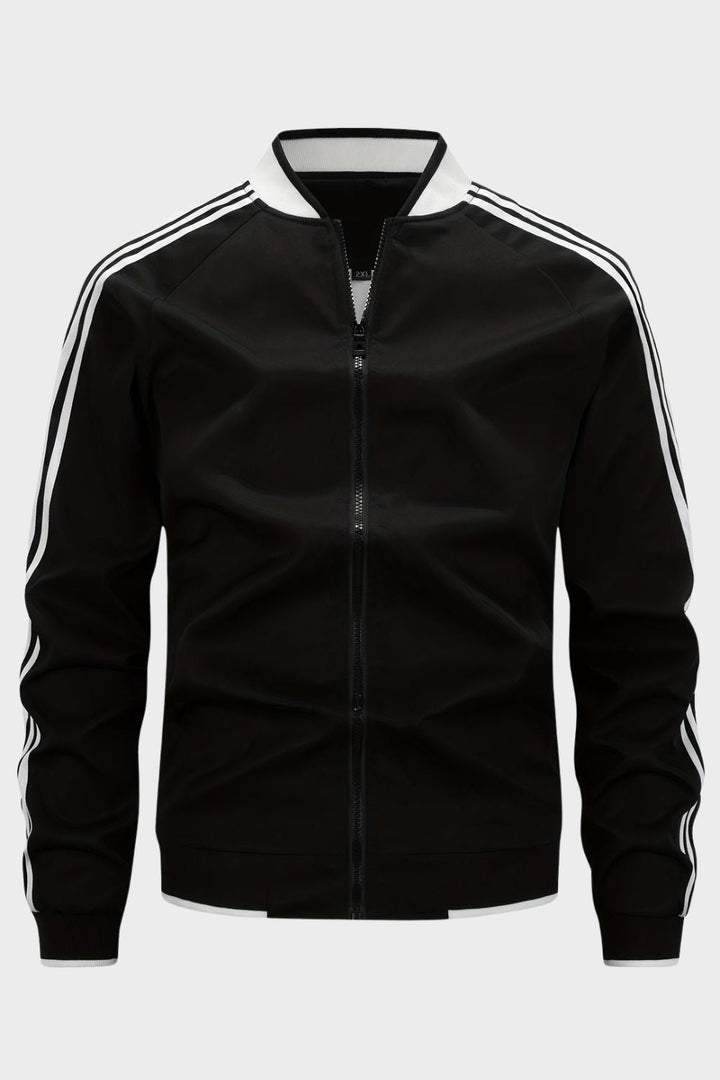 Men's Training Jacket with Stand-Up Collar, Zipper, and Cuffs