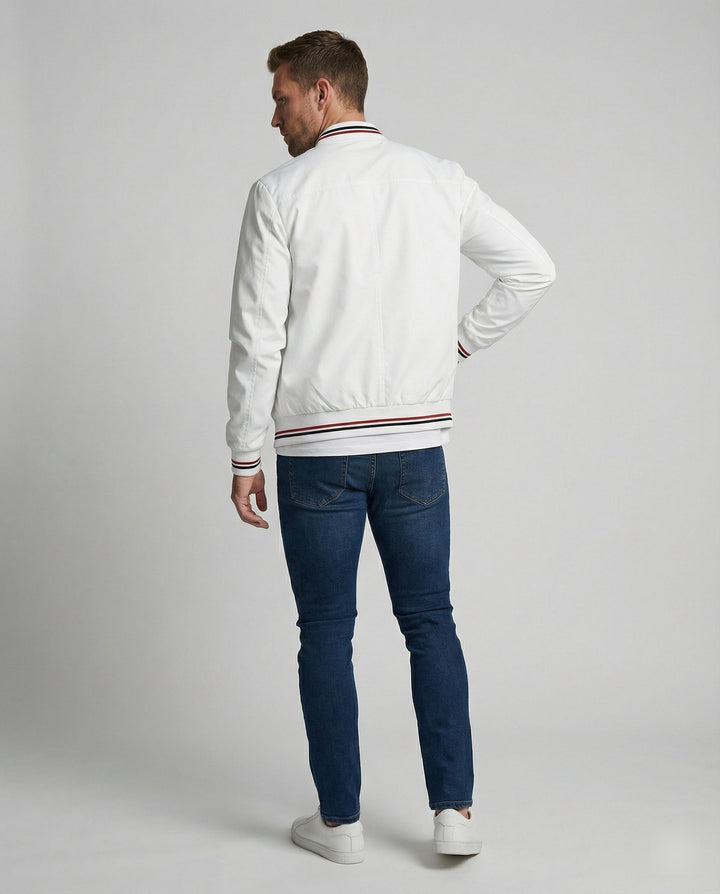Men's Transitional Jacket Long Sleeve Stand-Up Collar Water-Repellent with Cuffs
