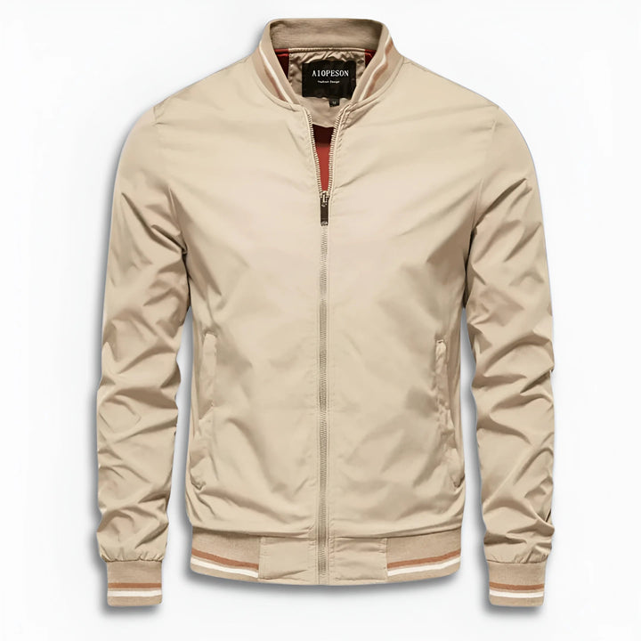 Men's Transitional Jacket Long Sleeve Stand-Up Collar Water-Repellent with Cuffs