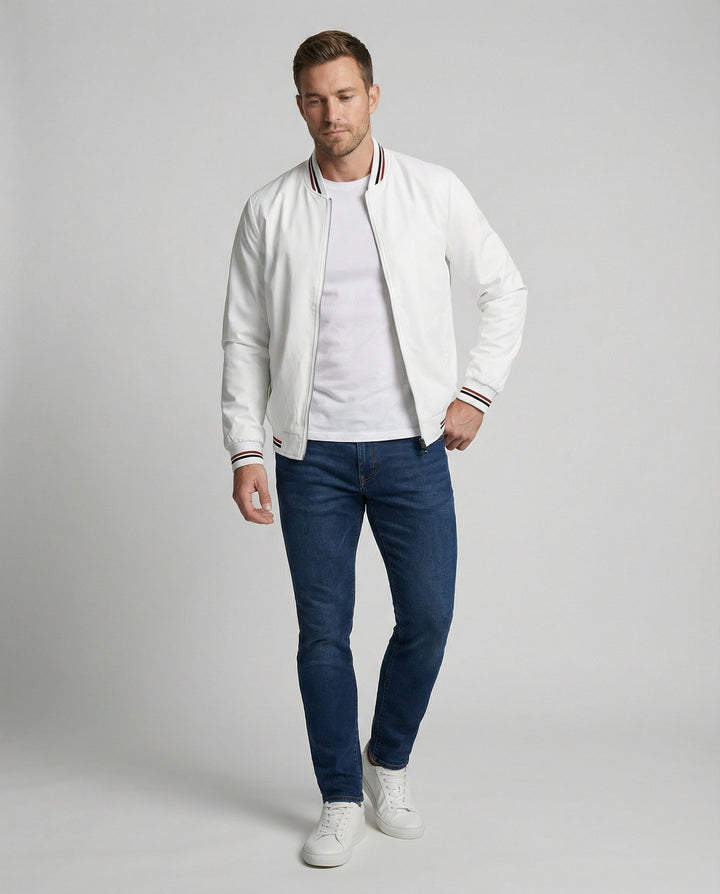 Men's Transitional Jacket Long Sleeve Stand-Up Collar Water-Repellent with Cuffs