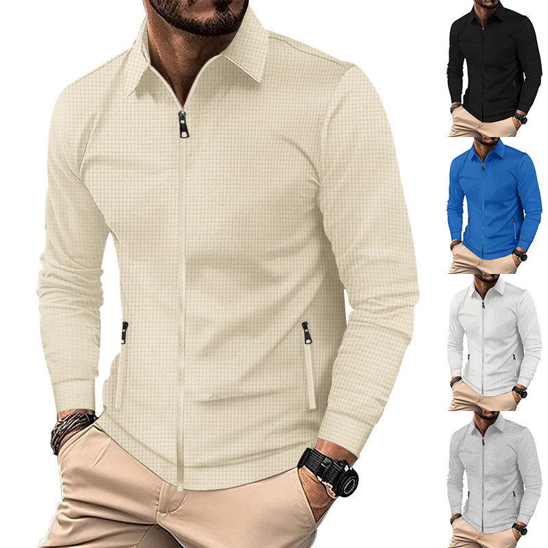 Men's Transitional Jacket Regular Fit Zipper with Side Pockets