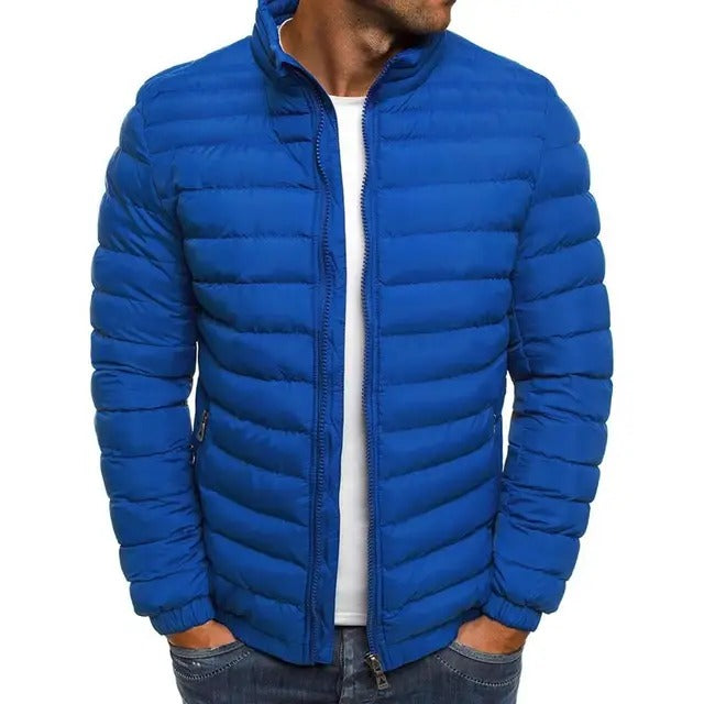 Men's Transitional Jacket with Stand Collar Regular Fit Lightweight with Lining