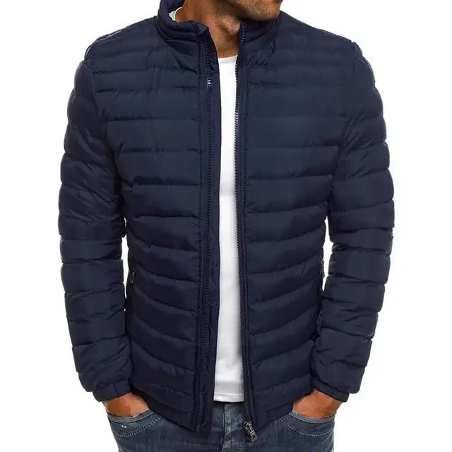 Men's Transitional Jacket with Stand Collar Regular Fit Lightweight with Lining